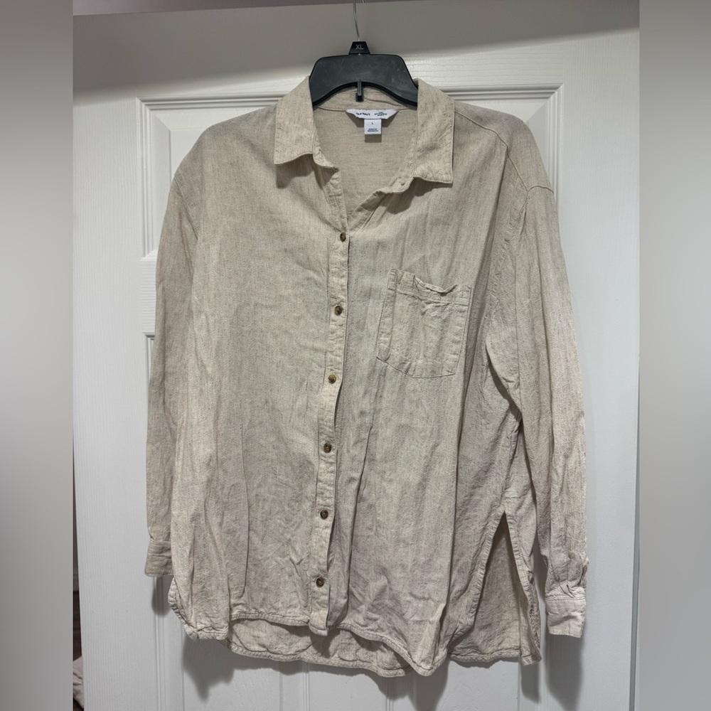 Old Navy Light Tan Button-Up Shirt